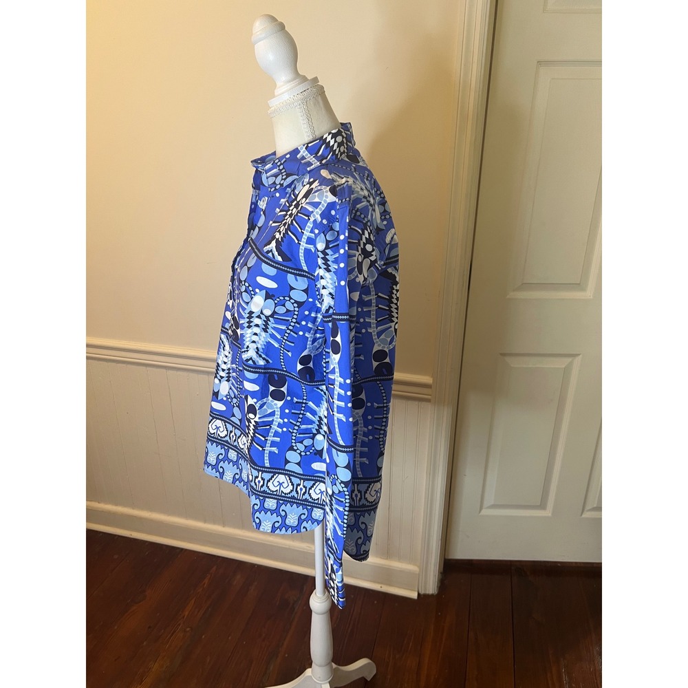 Jude Connally Blue Seaside Catch Print Tunic Top Womens M NEW - Picture 8 of 12